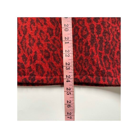 Neiman Marcus 100% Cashmere Red Leopard Print Sweater Size L - Picture 8 of 13